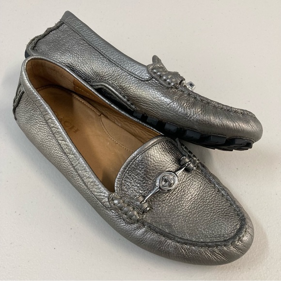 Coach Silver Leather Arlene Driving Moccasin - Picture 16 of 16